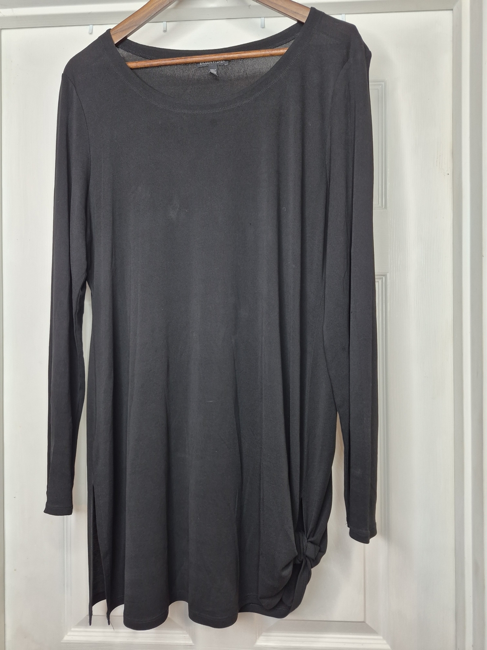 Eileen Fisher Women's Black Silk Tunic Top Xl